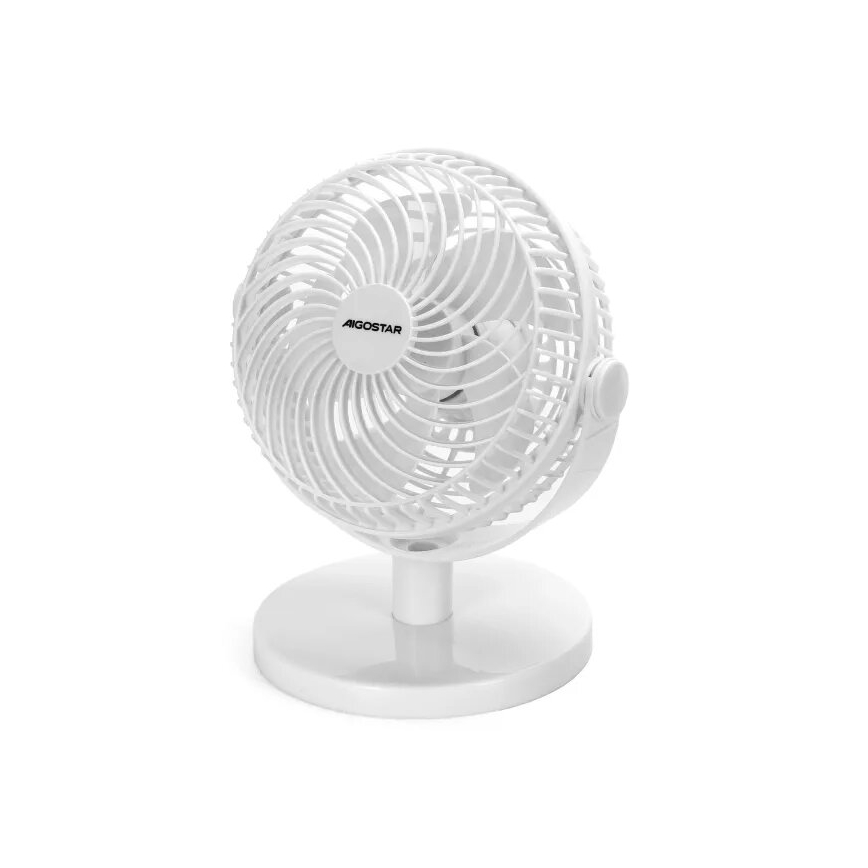 Aigostar - Stoni ventilator 3W/5V beli