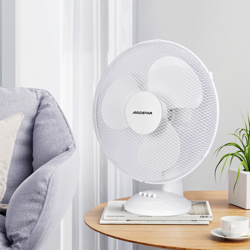 Aigostar - Stoni ventilator 40W/230V beo