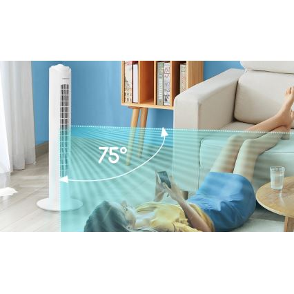 Aigostar - Stubasti ventilator 45W/230V bela