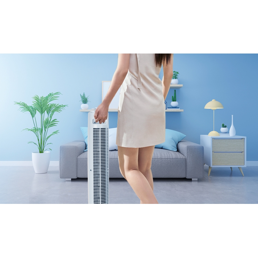 Aigostar - Stubasti ventilator 45W/230V bela