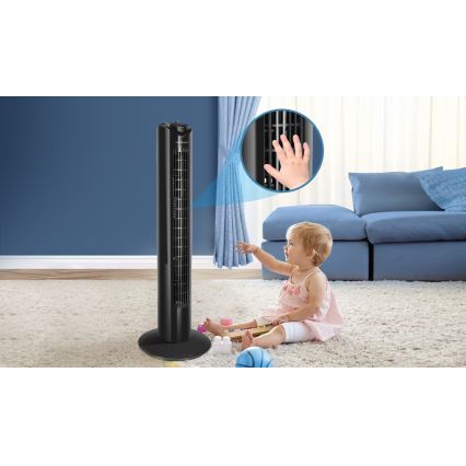 Aigostar - Stubasti ventilator 45W/230V crni