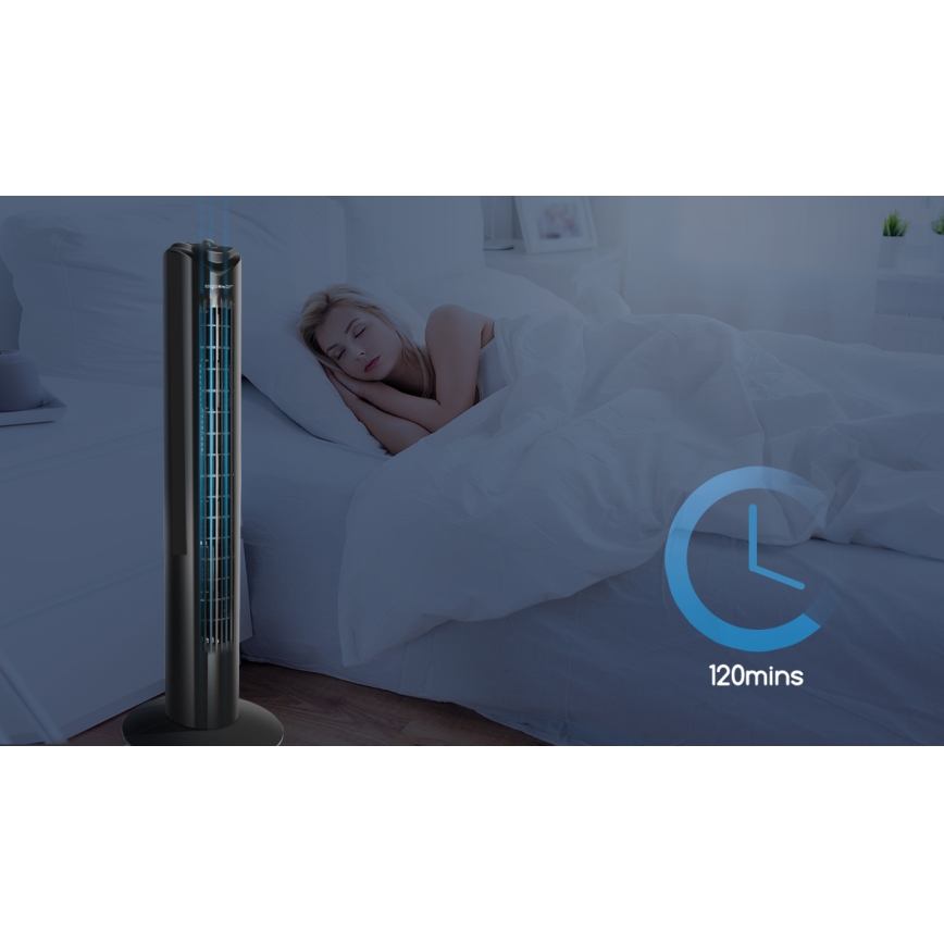 Aigostar - Stubasti ventilator 45W/230V crni