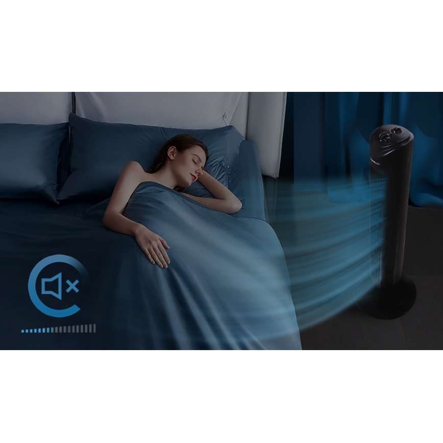 Aigostar - Stubasti ventilator 45W/230V crni