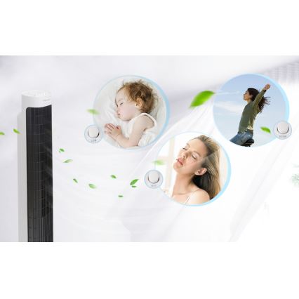 Aigostar - Stubni ventilator 45W/230V crna/bela