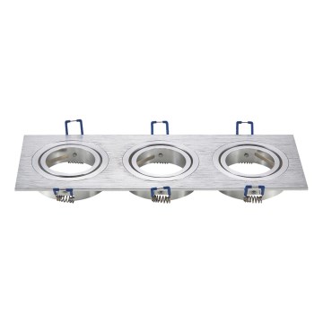Aigostar - Trostruki okvir za ugradno svetlo GU10 25,5x9,1 cm mat hrom
