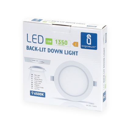 Aigostar - Ugradna LED svetiljka LED/12W/230V 6500K, prečnika 17,5 cm, bela
