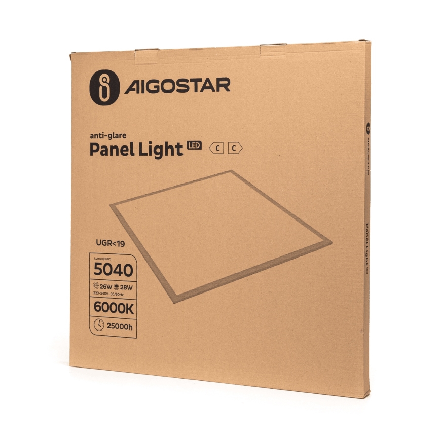 Aigostar - Ugradni LED panel 28W/230V, visoke energetske efikasnosti, UGR19, 6000K, 59,5x59,5 cm