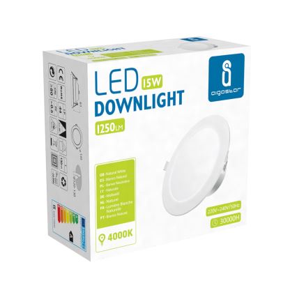 Aigostar - LED kupatilsko ugradno svetlo LED/15W/230V 4000K IP44 prečnik 14,5 cm bela