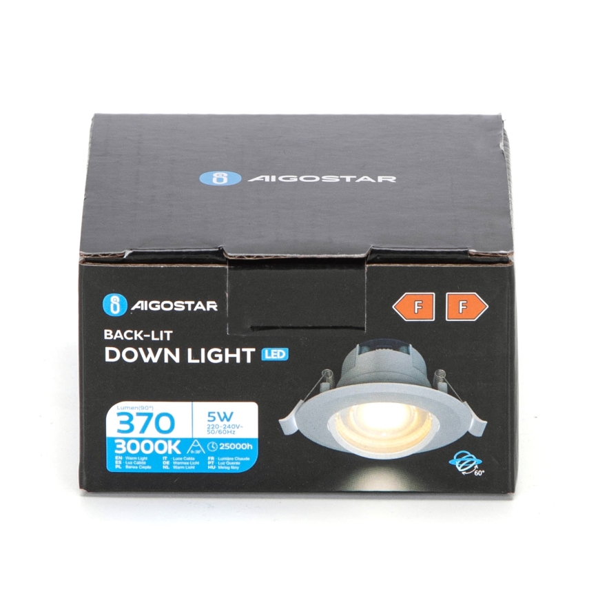 Aigostar - Ugradno LED svetlo LED/5W/230V 3000K prečnik 8,5 cm belo