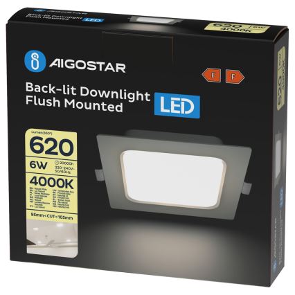 Aigostar - ugradno LED svetlo LED/6W/230V 4000K 12x12 cm belo