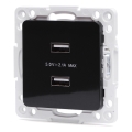 Aigostar - USB utičnica bez okvira 2x USB-A crna