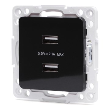Aigostar - USB utičnica bez okvira 2x USB-A crna