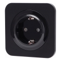 Aigostar - Zidna utičnica sa okvirom SCHUKO 250V/16A crna