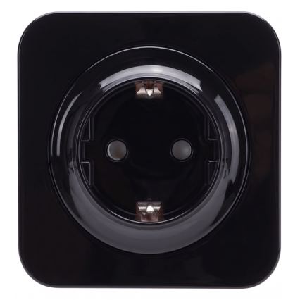 Aigostar - Zidna utičnica sa okvirom SCHUKO 250V/16A crna