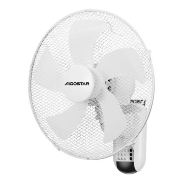 Aigostar -  Zidni ventilator 45W/230V beli + daljinski upravljač