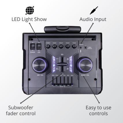 AKAI ABTS-112 - Bežični zvučnik 300W/230V 7000 mAh + daljinski upravljač