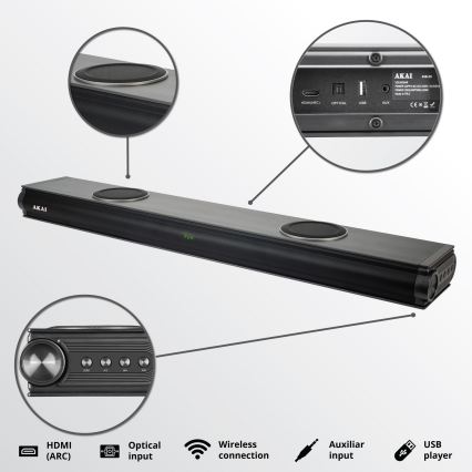 AKAI ASB-29 - Soundbar sa aktivnim subwooferom 120W/230V + daljinski upravljač