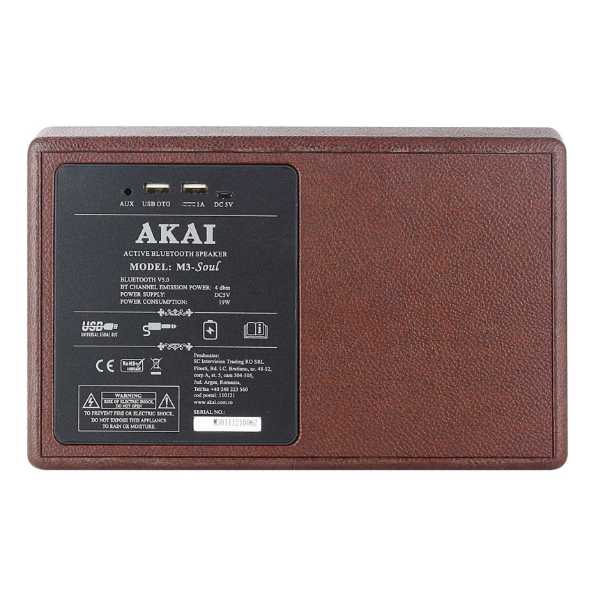 AKAI M3 SOUL COFFEE - Bežični zvučnik 20W/6000 mAh