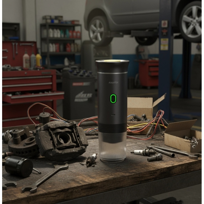 Aligator ACM002 - Putni punjivi aparat za kafu PortaCaffé 3 u 1 72W/7500 mAh siva