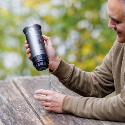 Aligator ACM002 - Putni punjivi aparat za kafu PortaCaffé 3 u 1 72W/7500 mAh siva