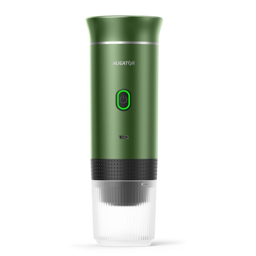 Aligator ACM003 - Putni punjivi aparat za kafu PortaCaffé 3 u 1 72W/7500 mAh, zelene boje