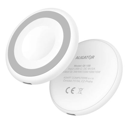 Aligator AMS08WT - Bežični MagSafe punjač 3u1 15W beo