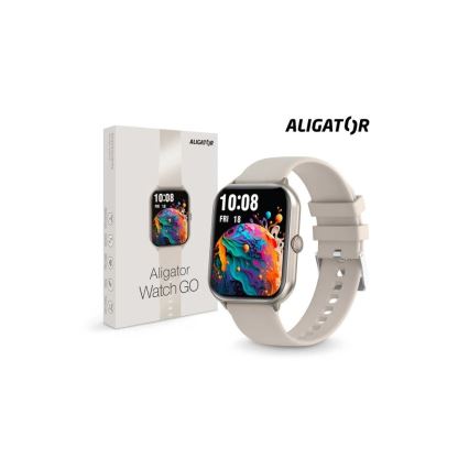 Aligator AW10SR - Pametni sat Watch GO 220 mAh IP67 krem