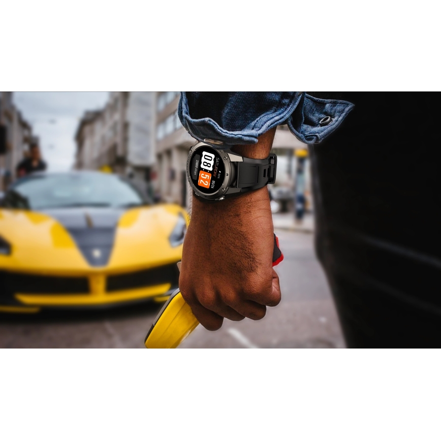 Aligator AW12BK - Pametni sat Watch sa GPS-om, baterija 500 mAh, IP69K, crne boje