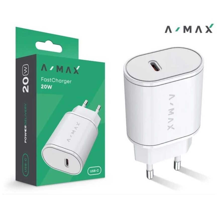 Aligator AX0001V - Brzi USB-C punjač A-MAX Power Delivery 20W, beo