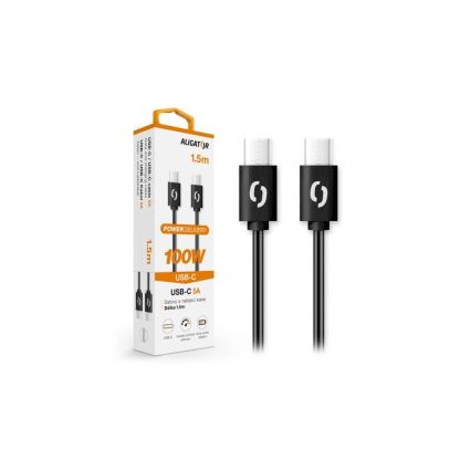 Aligator DATKP46 - USB-C na USB-C kabl, 100 W USB Power Delivery, 1,5 m, crna