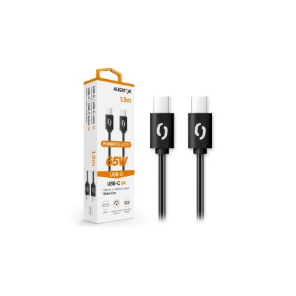 Aligator DATKP48 - USB kabl USB-C / USB-C 65W Power Delivery 1,5m crna