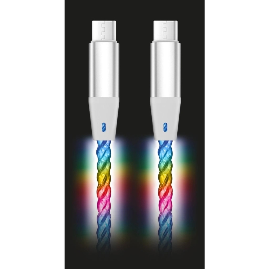 Aligator DATKP64 - USB kabl USB-C na USB-C sa LED osvetljenjem, 65W Power Delivery, 0,5 m