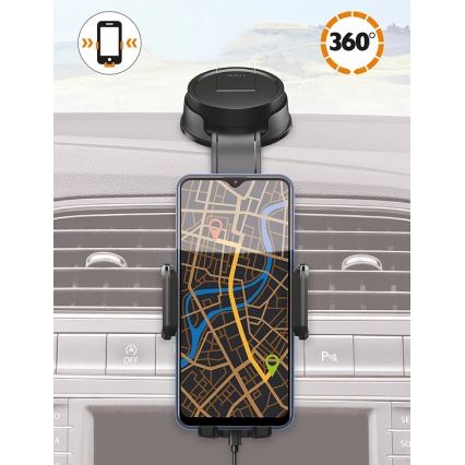 Aligator HA25 - držač telefona za automobil sa savitljivim ramenom, crni