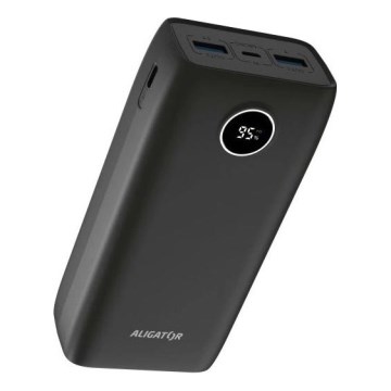 Aligator PBPD30BK - Power bank sa LCD displejom Power Delivery 30000 mAh/20W/3,7V crna