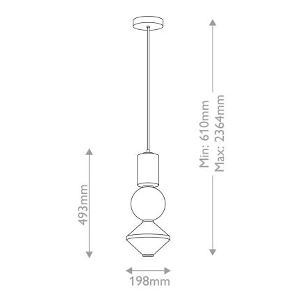 Alora Mood - LED luster na sajli BIJOU LED/20W/230V 3000K matni hrom