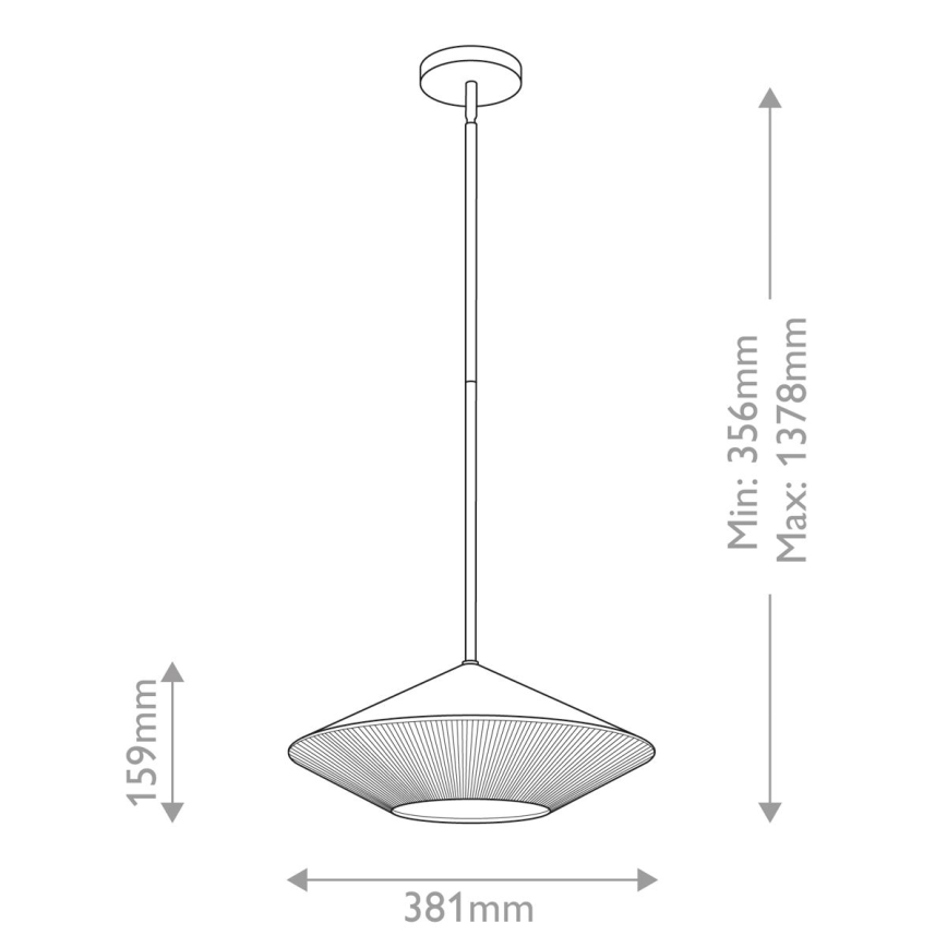 Alora Mood - Luster na šipci DAPHNE 1xE27/60W/230V prečnik 38,1 cm crna