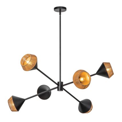 Alora Mood - Luster na šipci DAPHNE 6xE14/40W/230V crna/smeđa