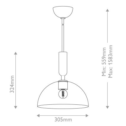 Alora Mood - Luster na šipci JUDE 1xE27/60W/230V prečnik 30,5 cm mesing