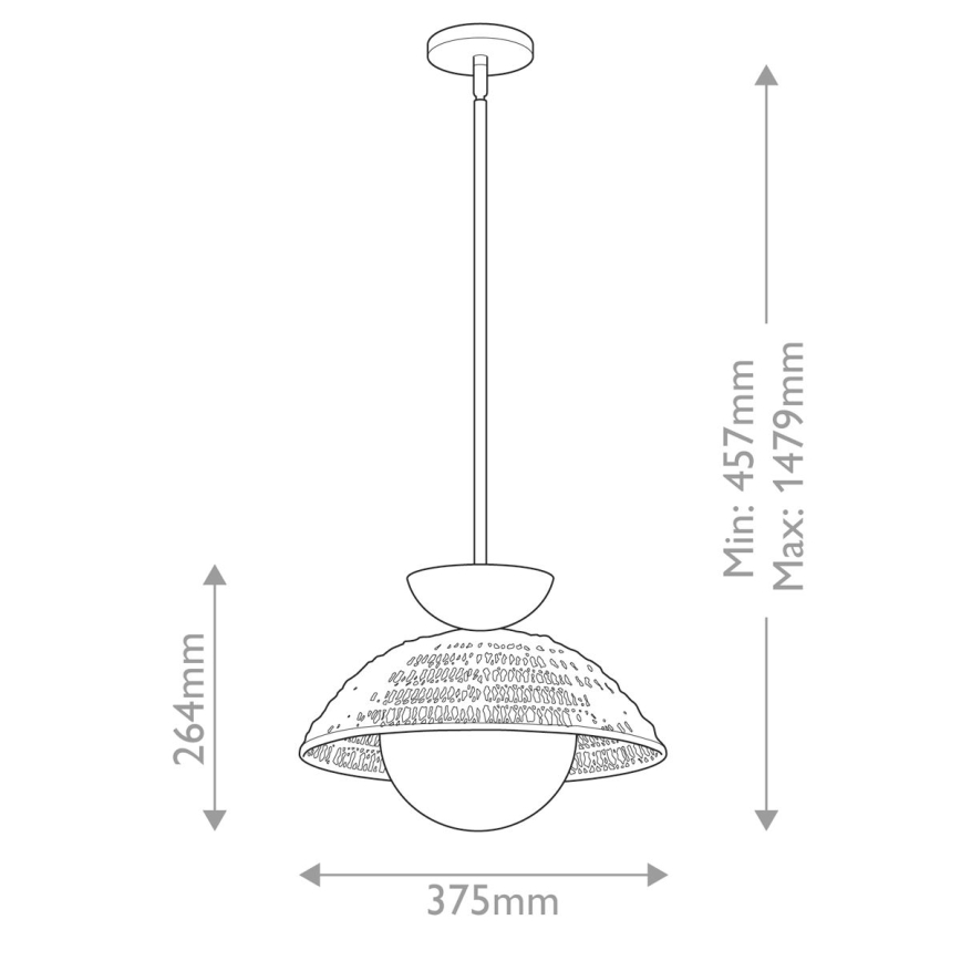 Alora Mood - Luster na stalku PERTH 1xE27/60W/230V prečnik 37,5 cm crna