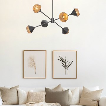 Alora Mood - Luster na šipci DAPHNE 6xE14/40W/230V crna/smeđa