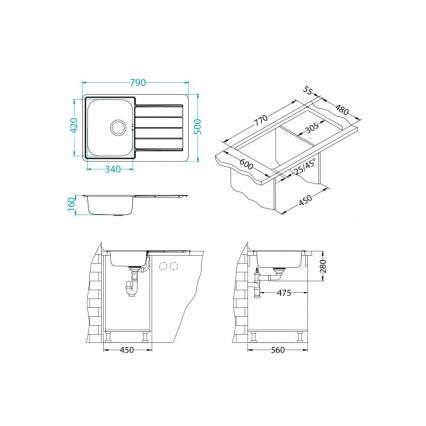 ALVEUS 1069147 - Kuhinjski sudoper LINE 79x50 cm inox/satinirano
