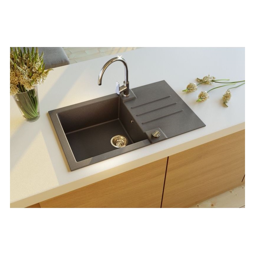 ALVEUS 1090942 - Kuhinjski sudoper ROCK 78x48 cm granit/crna