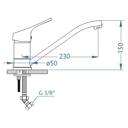 ALVEUS 1091137 - Slavina za sudoperu RIVIERA 15 cm, sjajni hrom
