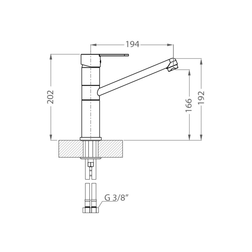 ALVEUS 1119874 - Slavina za sudoperu ZENIT 20,2 cm granit/bež