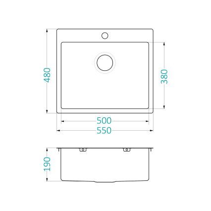 ALVEUS 1124382 - Kuhinjski sudoper QUARTO 55x48 cm satenski