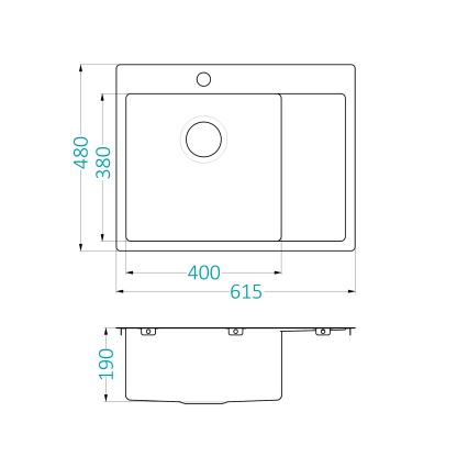 ALVEUS 1124383 - Kuhinjski sudoper QUARTO 61,5x48 cm saten