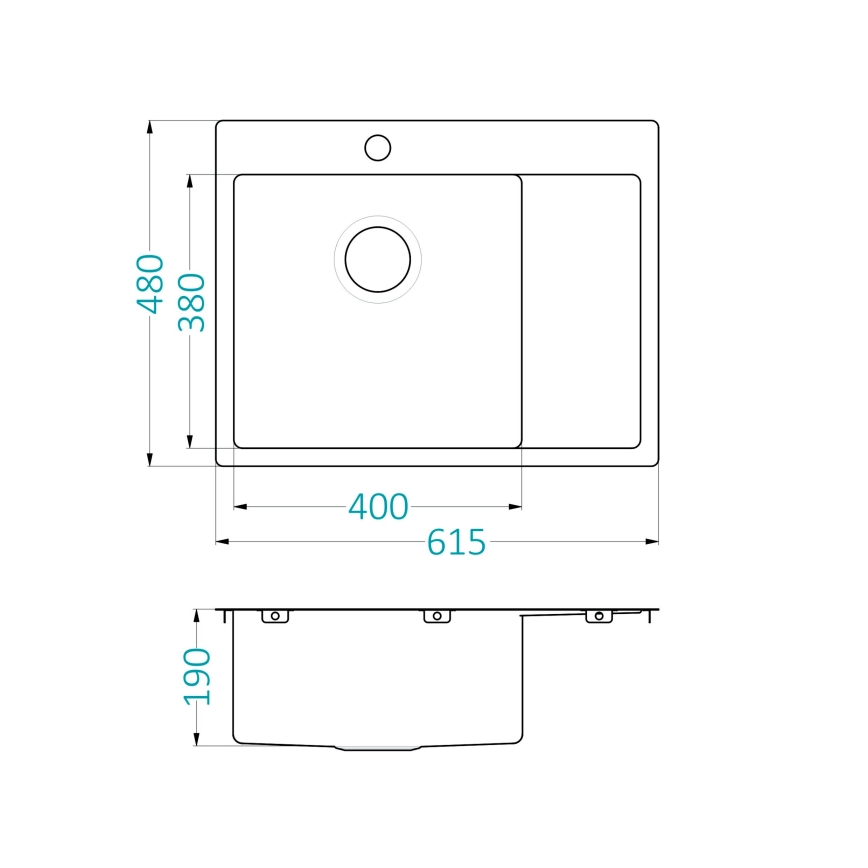 ALVEUS 1124383 - Kuhinjski sudoper QUARTO 61,5x48 cm saten