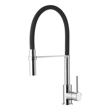 ALVEUS 1129024 - Kuhinjska slavina sa fleksibilnim vratom ELIA 45 cm, sjajni hrom/crna