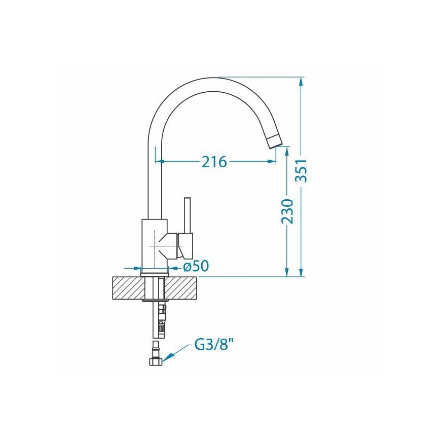 ALVEUS 1129028 - Slavina za sudoperu ELZA 35,1 cm, inox