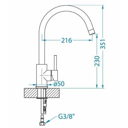 ALVEUS 1129036 - Kuhinjska slavina ROXA 35,1 cm granit/bež